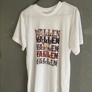White Graphic Morgan wallen T-Shirt with Deer Design